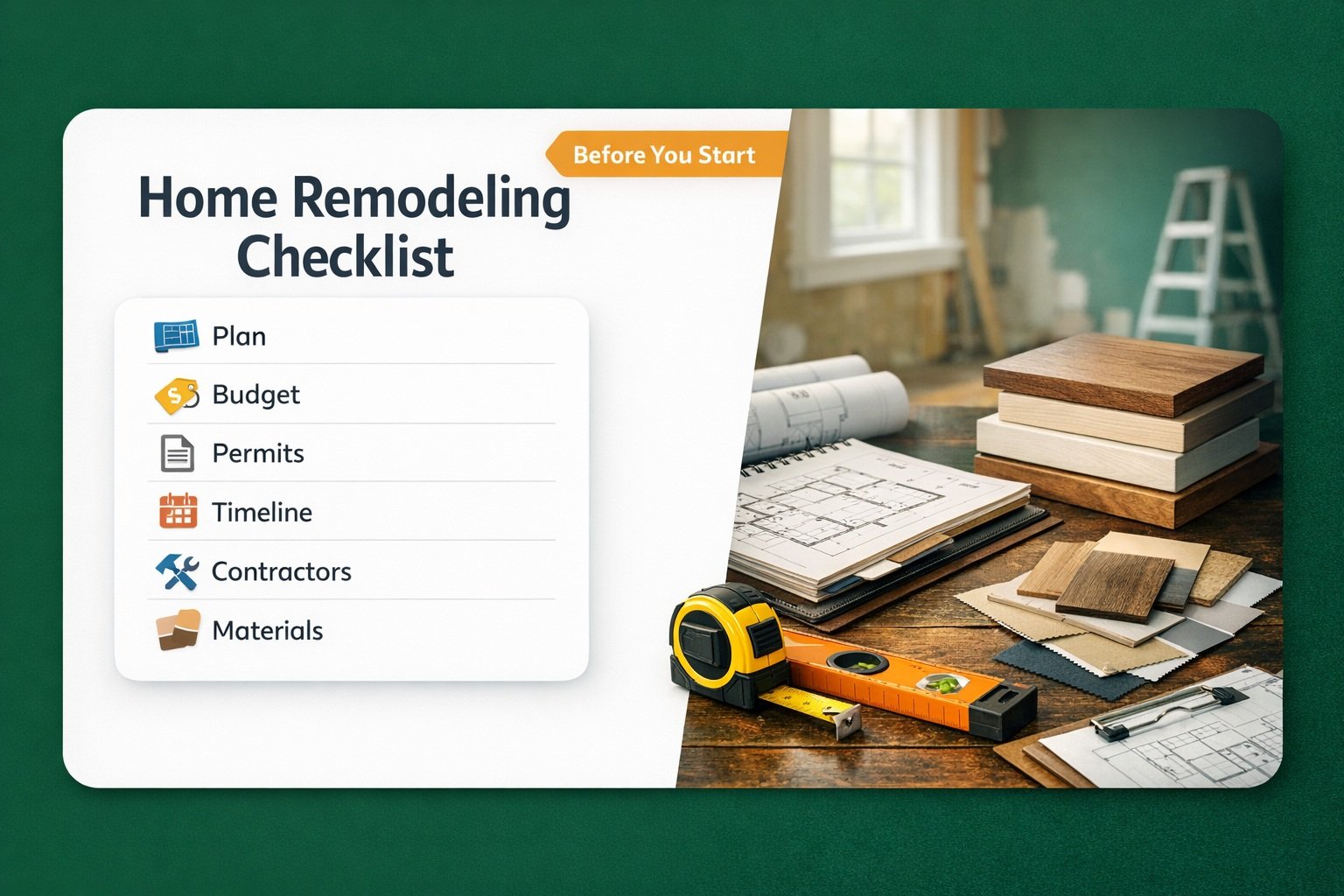 Home Remodeling Checklist